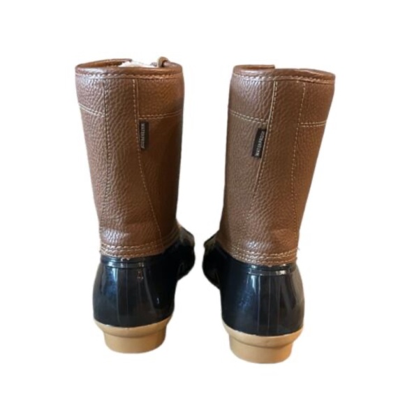 JBU by Jambu Womens Mid Calf Rain Boots Size 9.5 Brown Lace Up Duck Boot - Picture 5 of 9